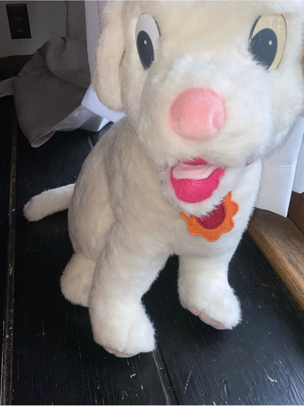 Disney White Plush Puppy with Pink Accents 101 Dalmatians oddball - Picture 6 of 12
